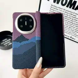 Carbon Fiber MagSafe Protective Phone Case - Fashionable Back Cover with IMD Design for Huawei Mate X3 (F)