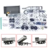 LESU 1/14 Self-dumping Full Trailer Metal 2 Axles Unpainted Trailers Model Parts For Remote Control Hydraulic Tractor Dump Truck 2