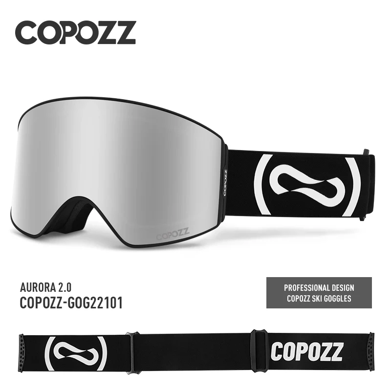 COPOZZ Magnetic Ski Goggles UV400 Protection Anti-Fog Ski Glasses Men Women Quick-Change Lens Snowboard Goggles with Two Options 2