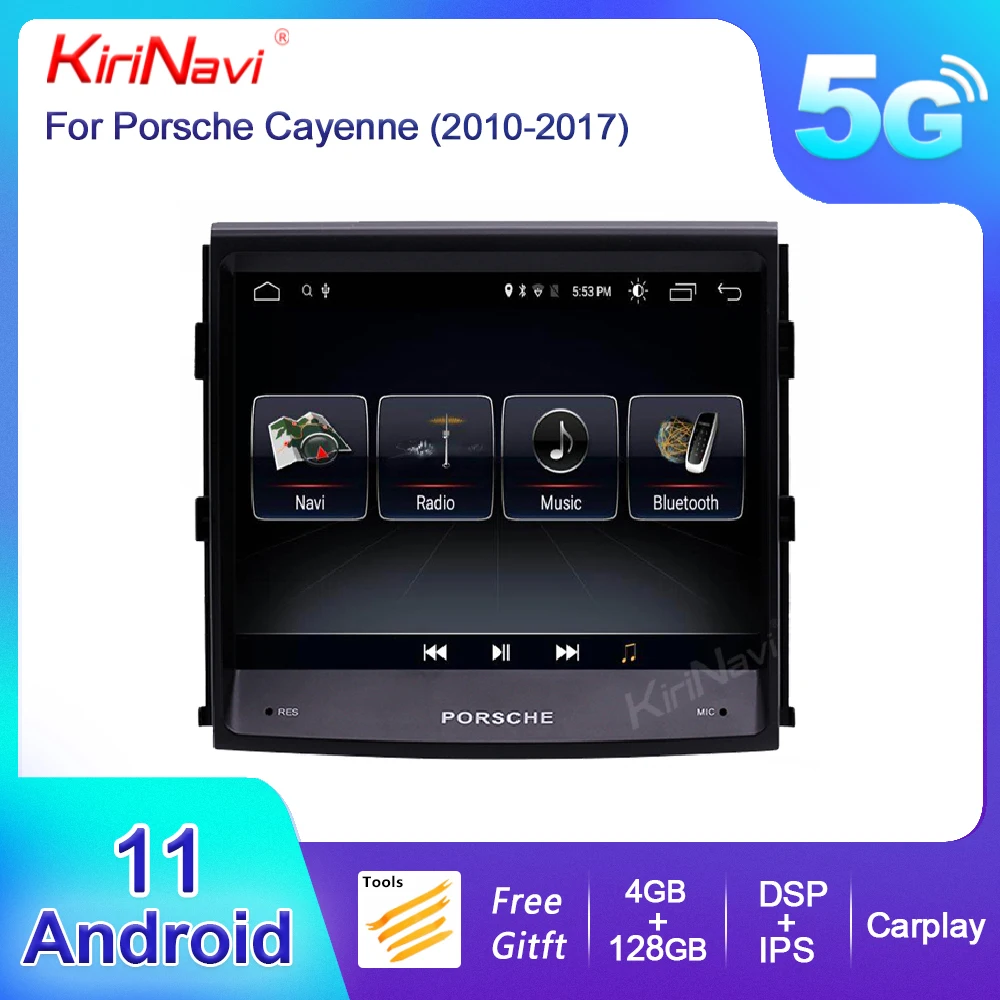 

KiriNavi 8.4" Touch Screen 2 Din Android 11 4GB+128GB Car Radio For Porsche Cayenne Car Dvd Player GPS Navigation 4G 2010-2017