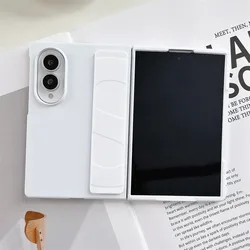 Luxury Matte Ultra Thin Folding Phone Case with Silicone Wristband - Shockproof Cover - Galaxy Z Fold 8 Wide (White)