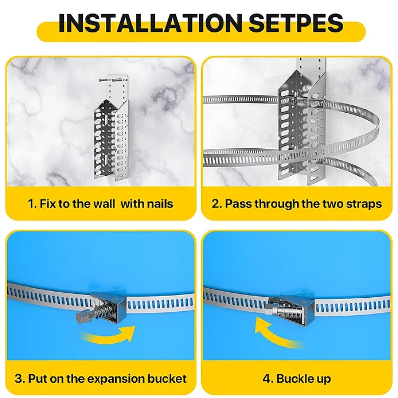 VOANZO Water Heater Expansion Tank Mounting Bracket Thermal Expansion Tank Bracket With 2 Anti-Vibration Straps Expansion Tank Bracket Wall Mount Tank