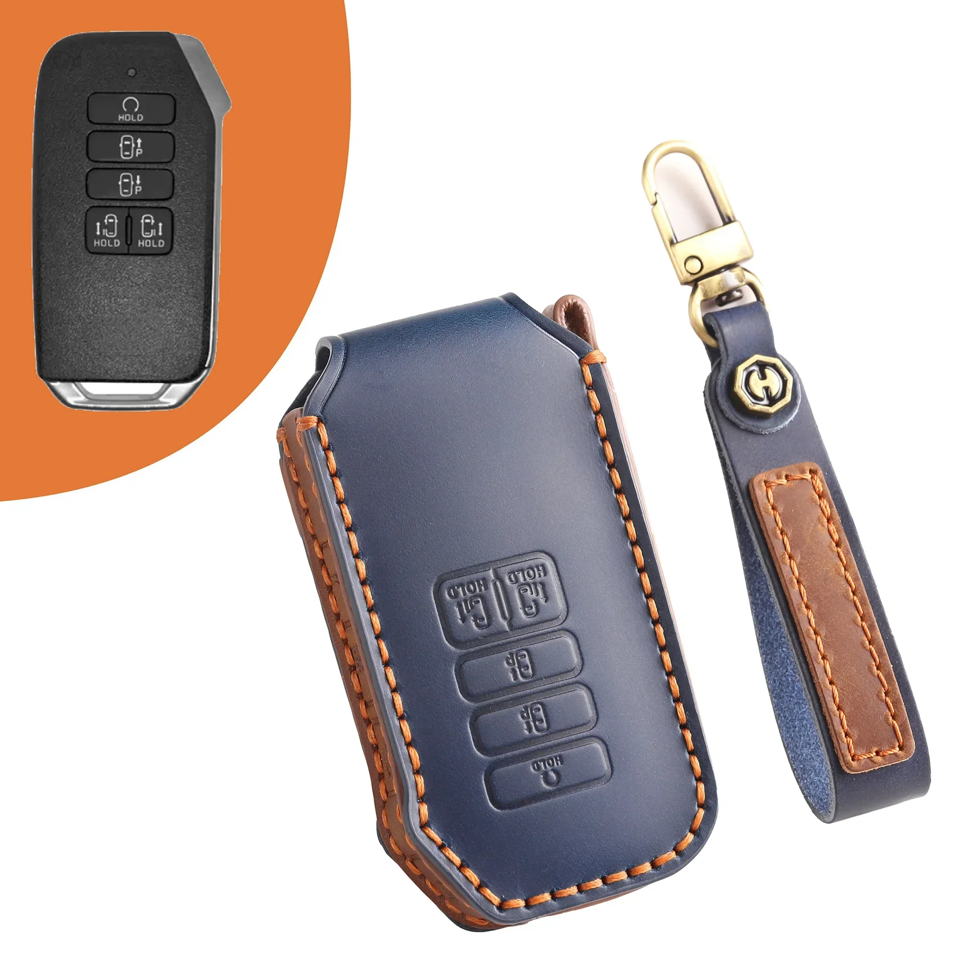 Coque De Protection Métallique Avec Porte-clés Pour Kia - Modèles Telluride, Sorento, Picanto Et Plus - Noir élégant - 5