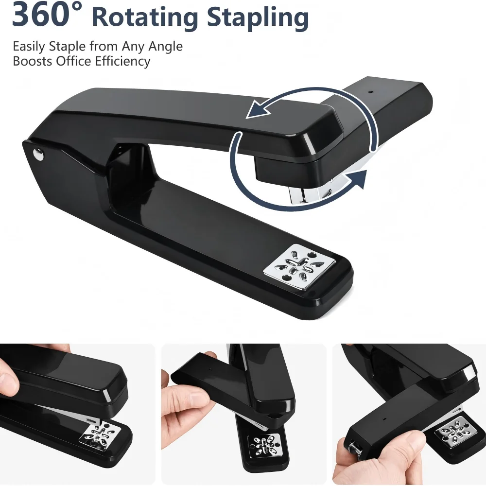 Manual Desktop Stapler That Rotates 360 Degrees, for Multifunctional Use in Business Offices. It Can Staple As Many As 25 Sheets - 2