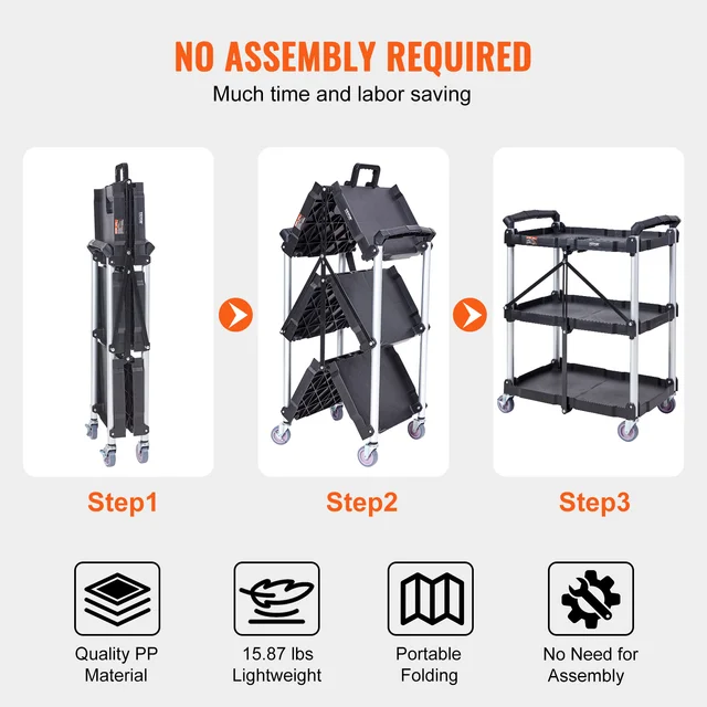 17792-a10301.jpg SucceBuy 3 Tier Folding Rolling Utility Cart Storage Shelf Movable Gap Rack Serving Cart Slide Organizer for Kitchen Bathroom