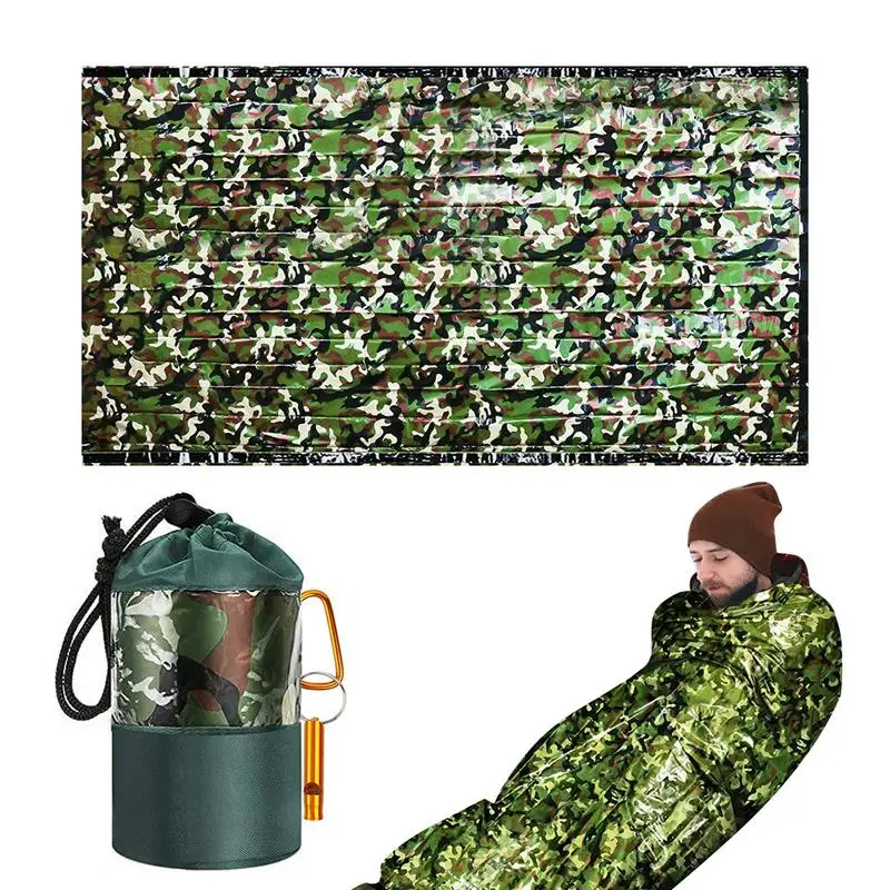 Thermal Blanket For Survival Emergency Bivy Sack Waterproof Sleeping Bag To Keep Warm Ultralight