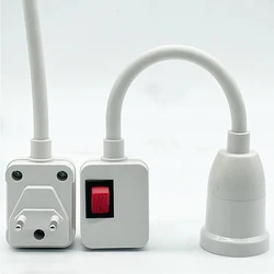 Rotary Lamp Head with Switch - E27 Socket EU Plug Table Lamp Holder (White - EU)