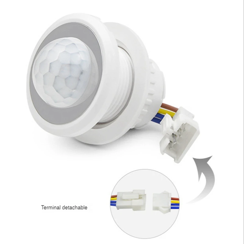 2Pcs 110-220V PIR Sensor Smart Detection Time Delay Adjustable Infrared Induction