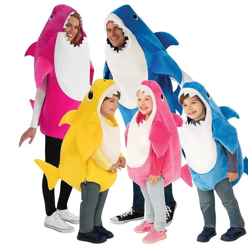 Kind Unisex Peuter Familie Haai Cosplay Kostuum Halloween Carnaval Feest Voor Kinderen Kostuums Ouder-Kind Kleding