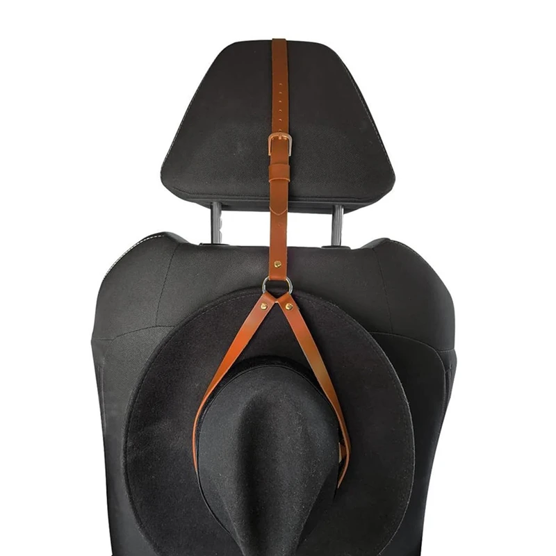 Cowboy Hat Holder For Trucks-Keep Your Hats Protected On The Road With Our Handmade Leather Cowboy Hat Rack. Hanger Durable
