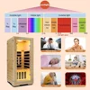 Indoor Far Infrared Sauna Room, Low EMF 5 Heating Panels 1400W Infrared Therapy with Bluetooth Speakers LED Lamp 1 Person Spa 4