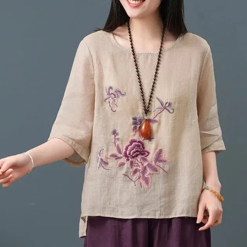 Túnica De Manga Corta Para Mujer, Holgada, De Verano, Ajuste