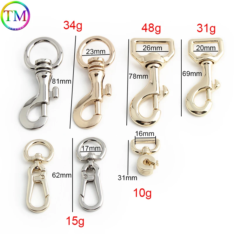10-30PCS Metal Swivel Clips Carabiner Snap Hooks Clamp Hook Hanging Snaps Buckle For Purse Bags Strap Buckles Part Accessories