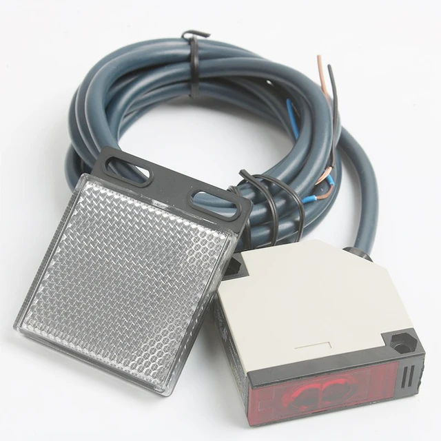 Reflective Laser Photoelectric Switch Sensor Detector 15m Distance NPN Or Relay Normal OpenOutput For Barrier Gate Alarm 3
