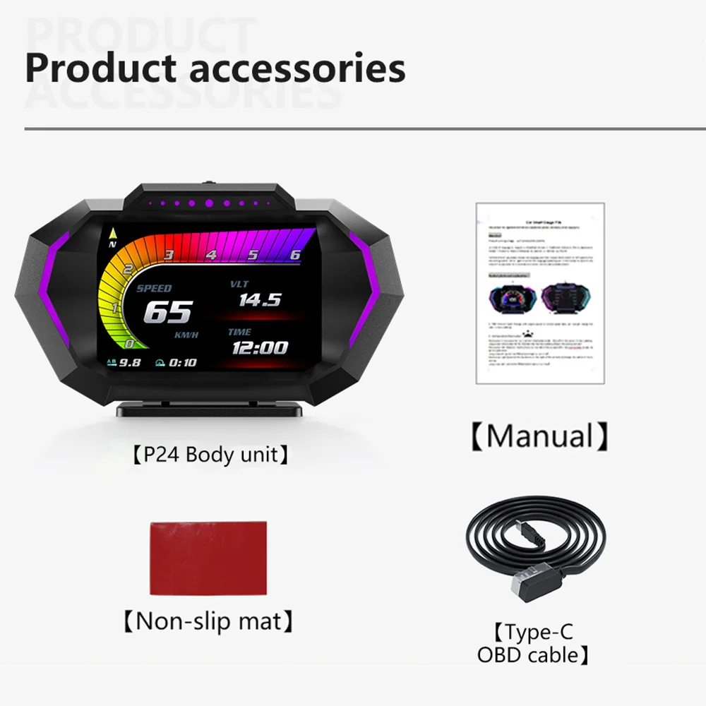 Car Speedometer Head Up Display GPS OBD2 Slope Meter Pitch Tilt Angle Display Water Temp Air Fuel Ratio On-board Computer for HUD obd2 hud projector head up display obd2 hud display