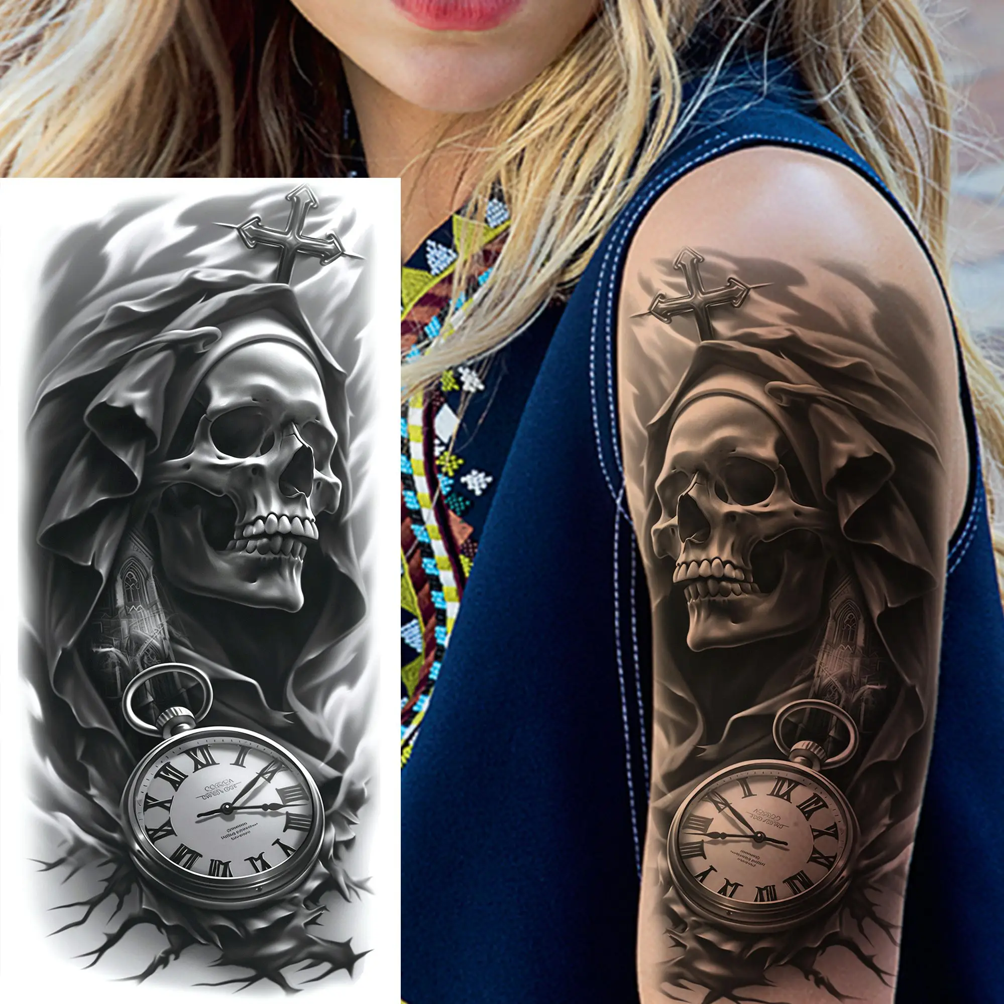 Grim Reaper Leg Tattoo: The Ultimate Guide to Realistic, Long-Lasting  Temporary Tattoos for Halloween and Beyond, image size:1999x1999