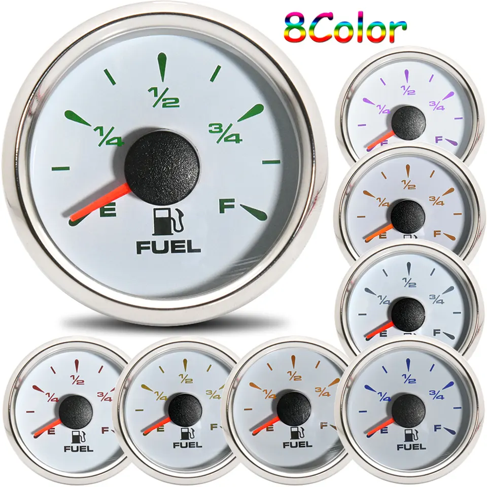 Kit Jauge Niveau Carburant 52 Mm – Capteur 0–190 Ω, Rétroéclairage Rouge, 9–32V