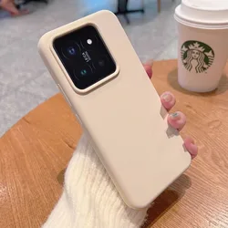 Soft Liquid Silicone Shockproof Colorful Luxury Back Case Cover for Mi 14Ultra (Vintage white)