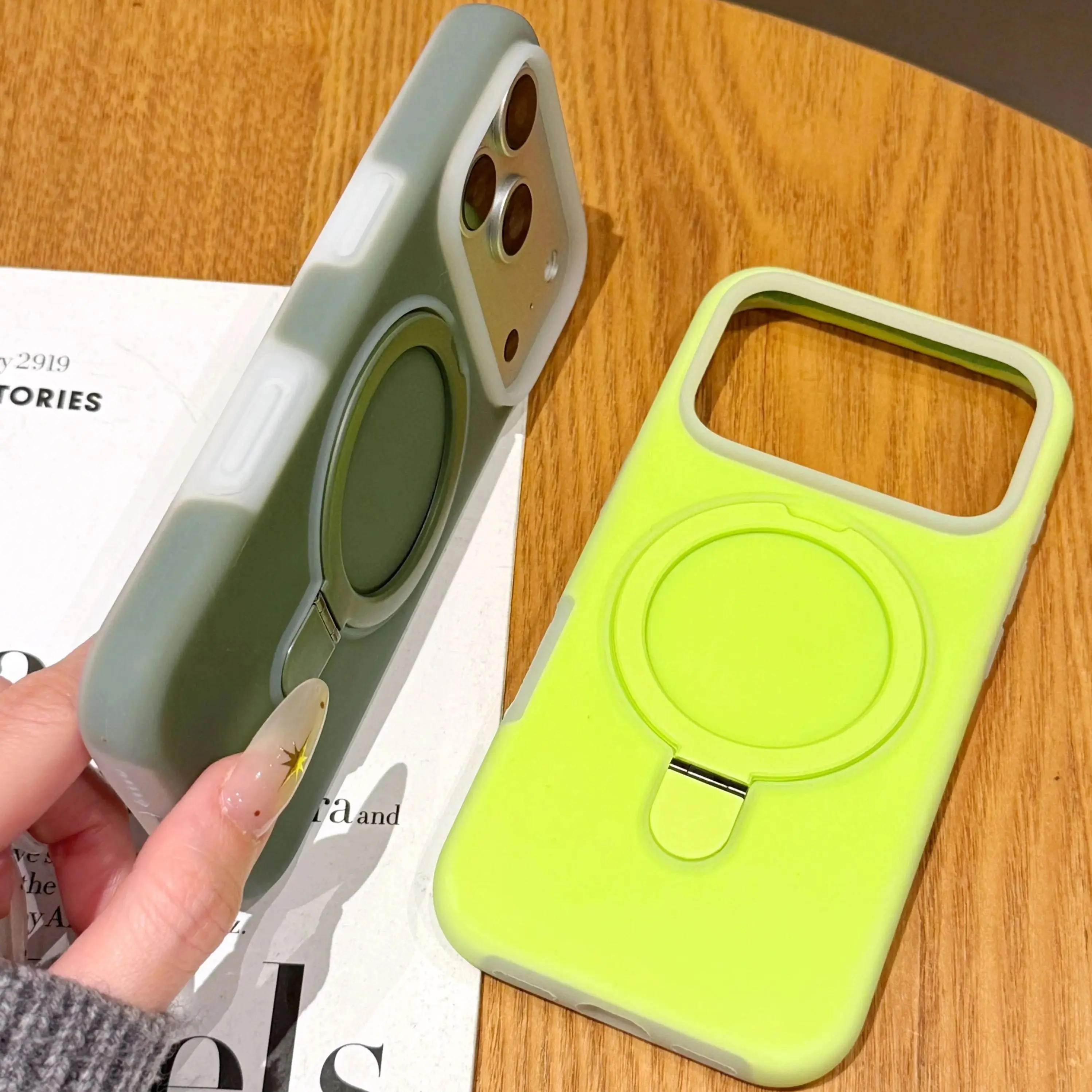 Magsafe Wireless Charging Stand Holder with Kickstand - Neon Silicone Shockproof Case