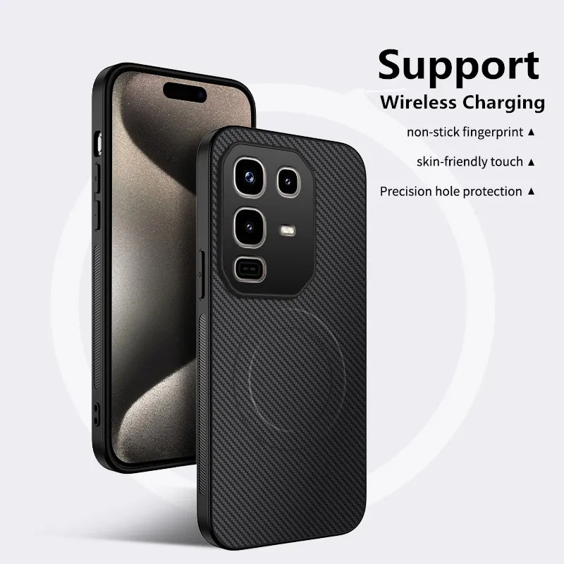 Carbon Fiber Slim Magnetic Shockproof Case with Camera Protection