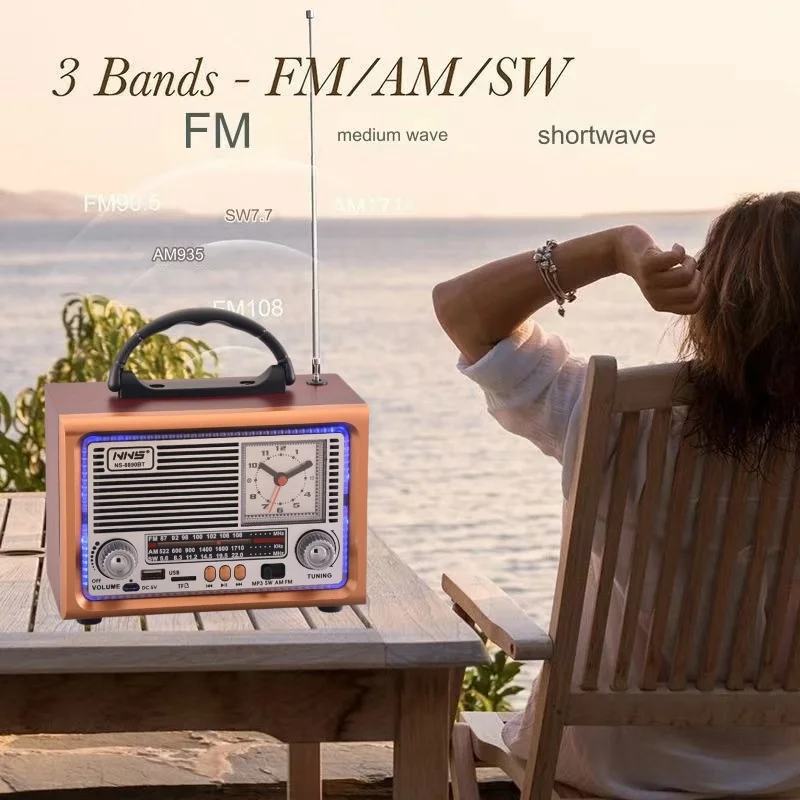 Amazup Multifunctional Bluetooth Speaker USB Player TF Card Stereo Speaker AUX MP3 Player FM Radio Home or Outdoor Speaker.