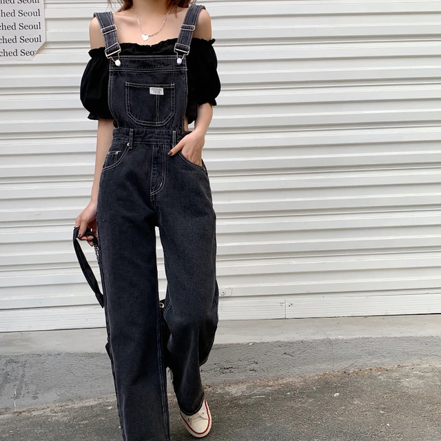 Salopette Denim Noir Soot