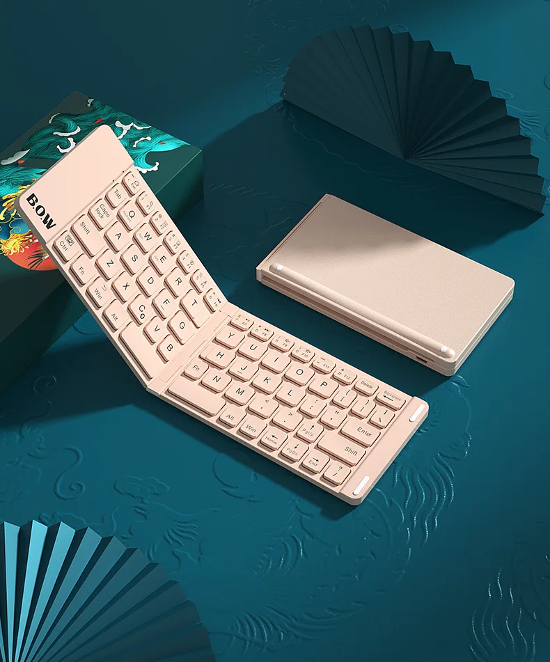 BOW Student Portable Wireless Folding Bluetooth Keyboard Keyboard Portable Silent Office Home Efficient Source Factory