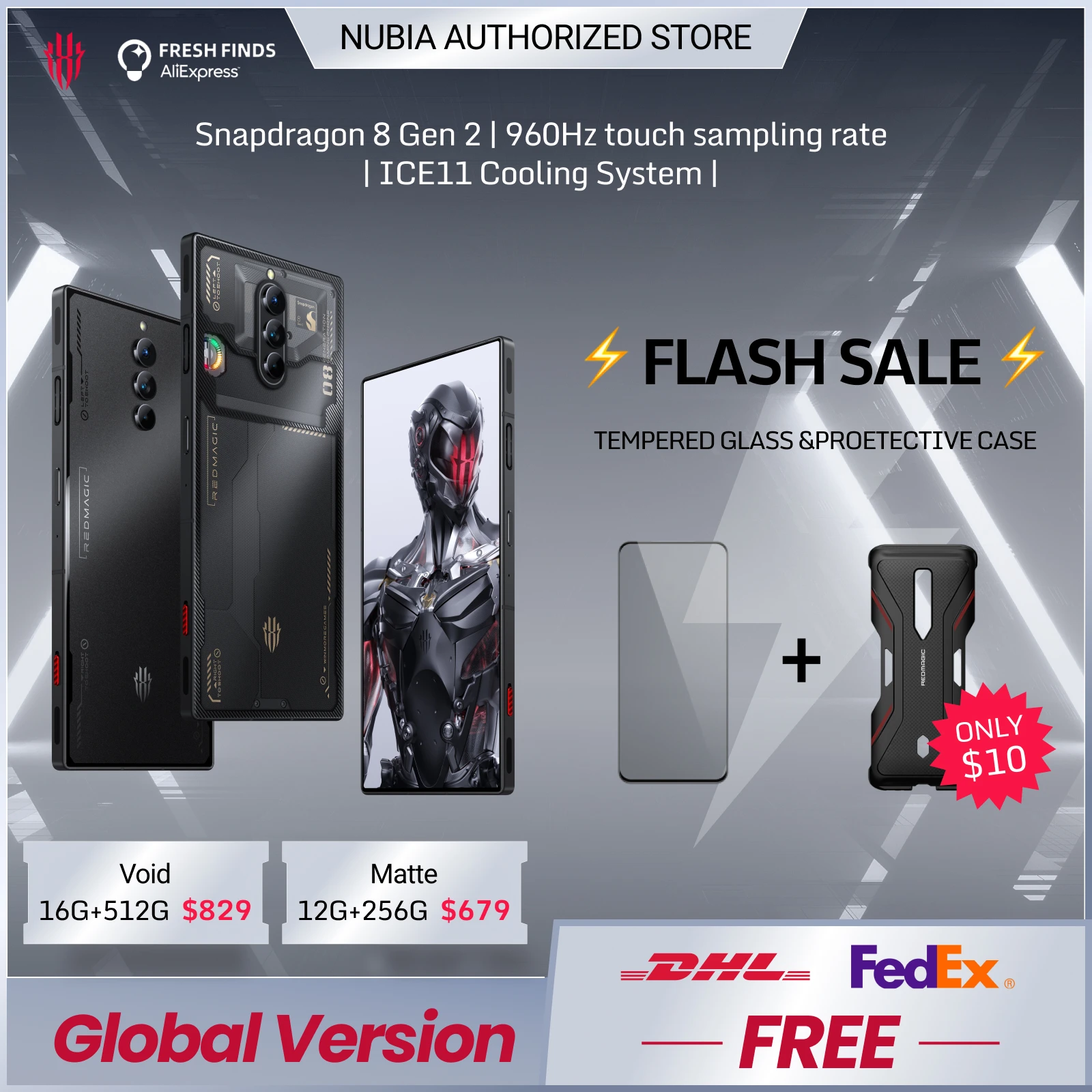 Nubia Redmagic 8 Pro 5G Gaming Smartphone Global Version 6.8'' 120Hz AMOLED Snapdragon 8 Gen 2 65W super fast charge 6000mAh NFC