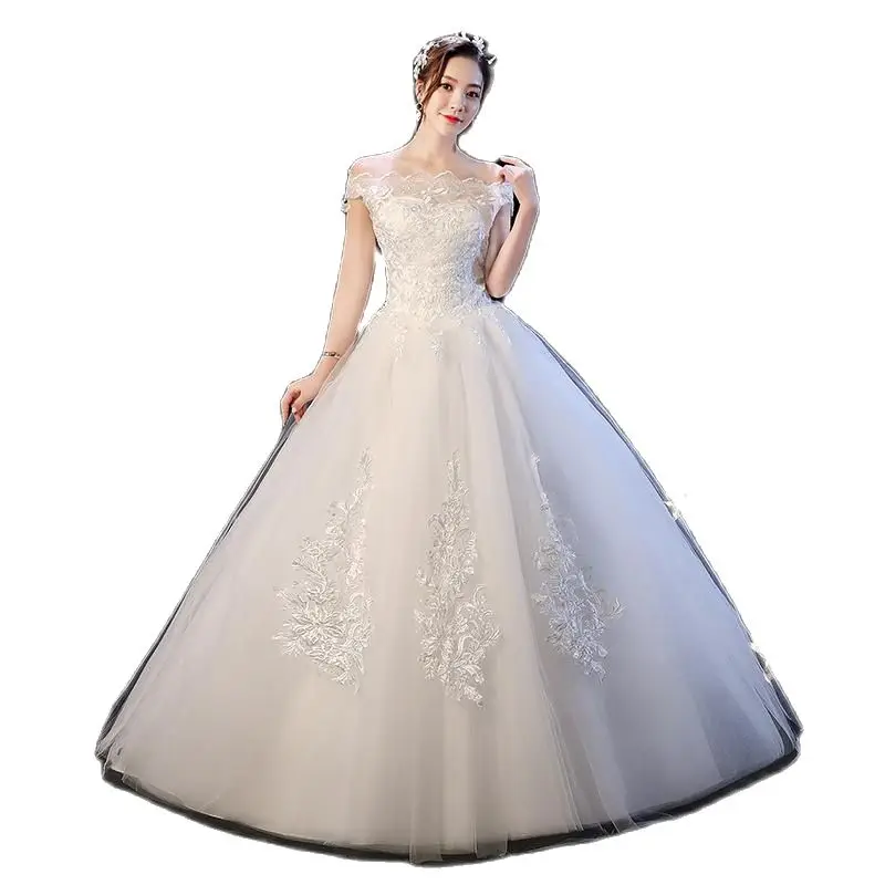 

fashipn simple Cheap Wedding Dress Sweetheart off shoulder Vestido De Novia Bridal Gowns plue size Lace aqqliques Robe de Mariee