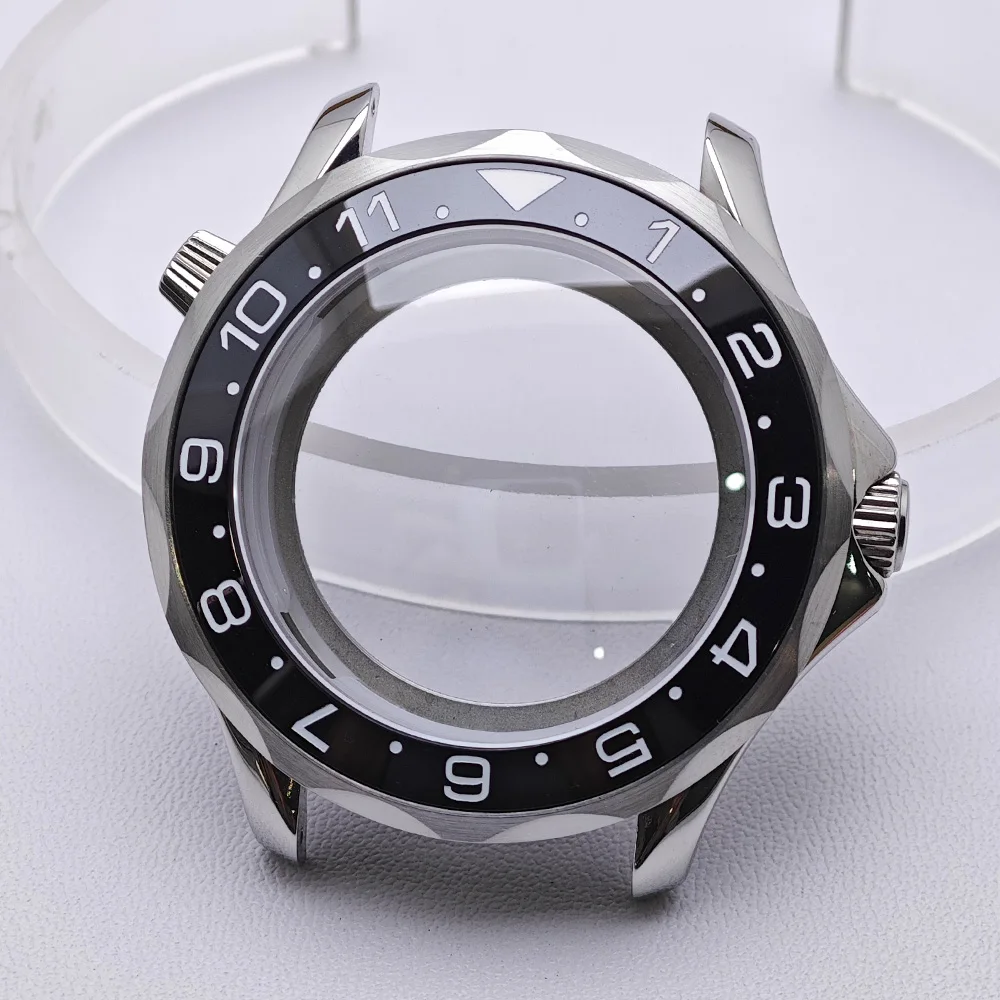High-Quality Silver Diving Watch Case for Men with Automatic Movement