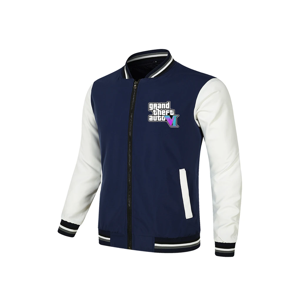 Grand Theft Auto VI Game Men's Baseball Jacket GTA6 Game Street Hip Hop Fashion Big Size Harajuku Casual Baseball Jacket 6