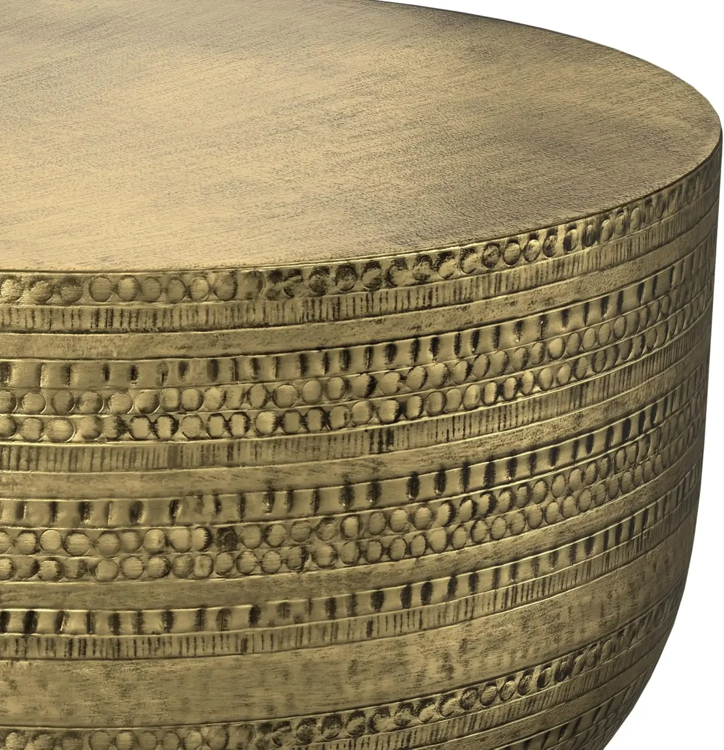 Johnsen Boho 30 Inch Wide Metal Coffee Table in Antique Gold, Fully Assembled, for The Living Room and Bedroom 5