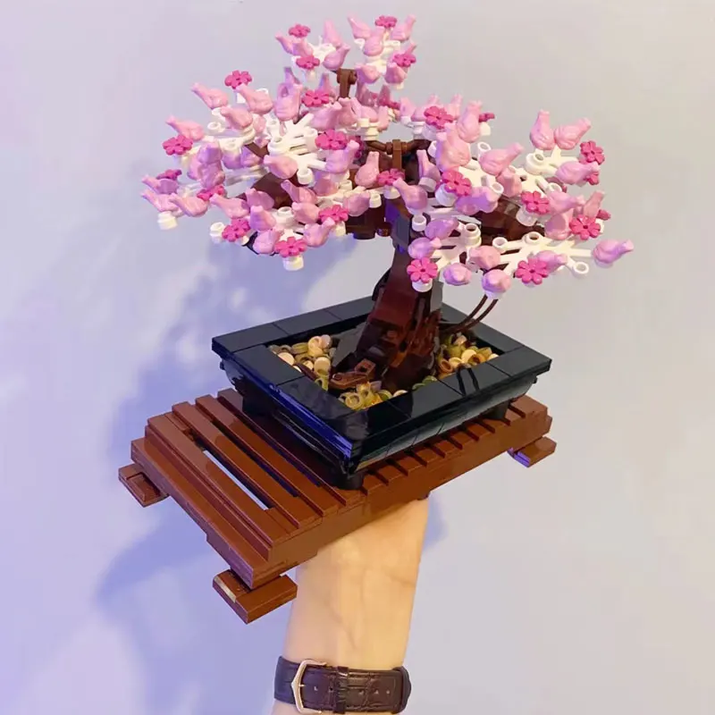 

MOC Bonsai Tree 10281 Flower Bouquet Perpetual 3D Building Block Set Bricks Model Home Decoration Plant Potted Toy Child Gift