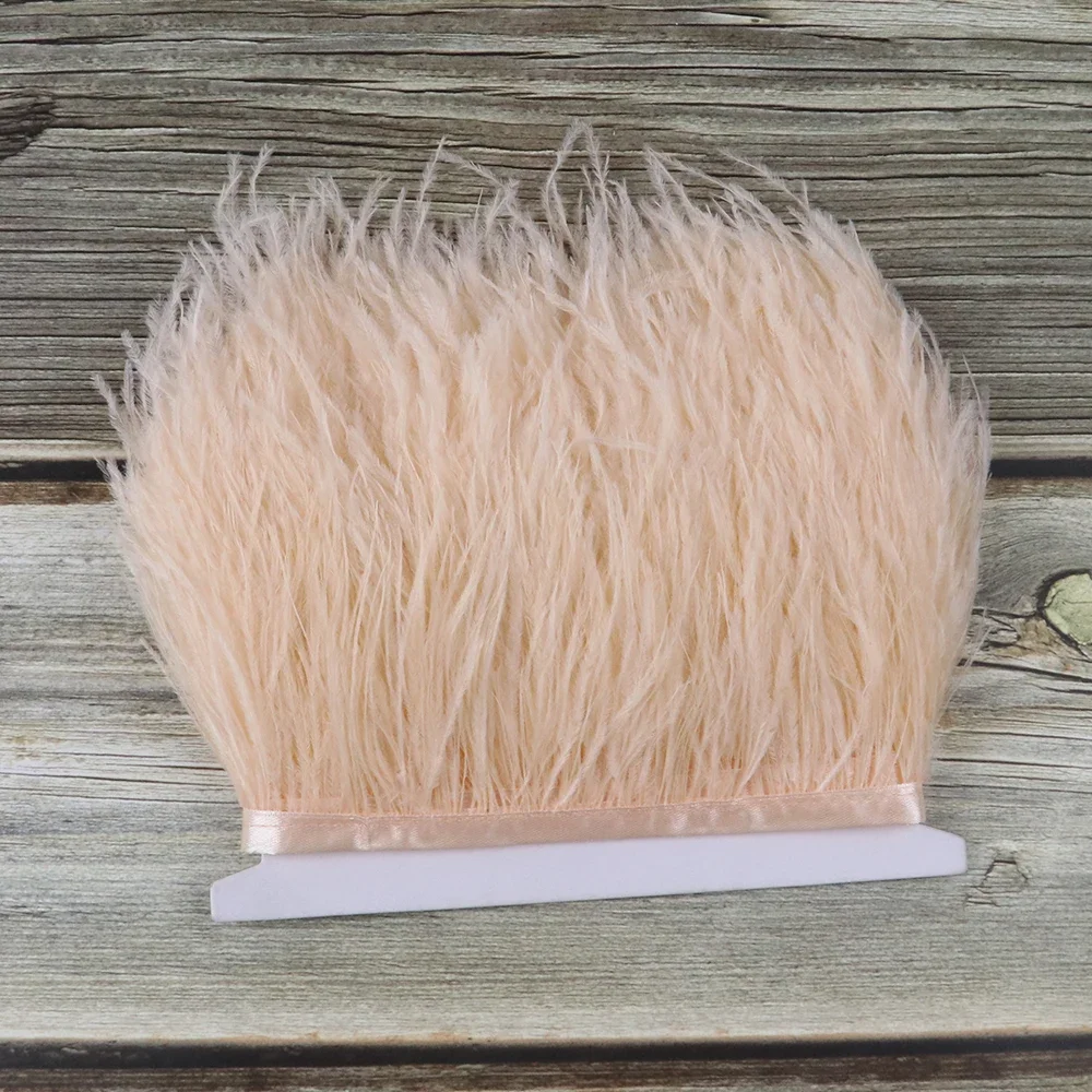 1 Meter Natural Ostrich Feathers Trim Fringe 8-10cm Decoration for Party Wedding Dress Clothes Sewing Accessory Crafts Plume