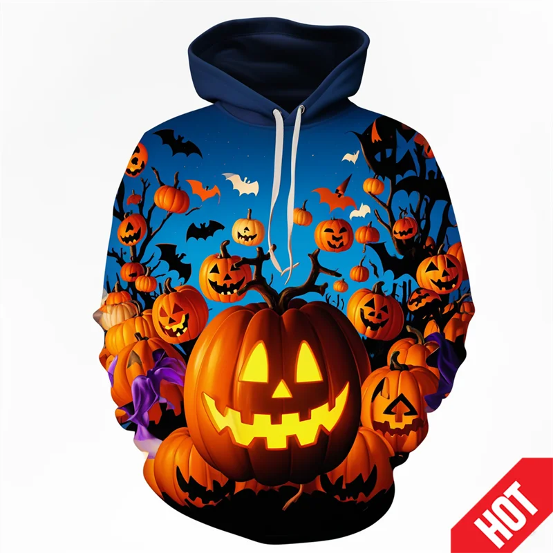 thumbnail image 1 of Sudadera con capucha con diseño de calabaza de moda de Halloween con estampado 3D para hombres y mujeres, sudadera divertida de terror, sudaderas con capucha de hip hop, sudadera con capucha genial pa, 1 of 4