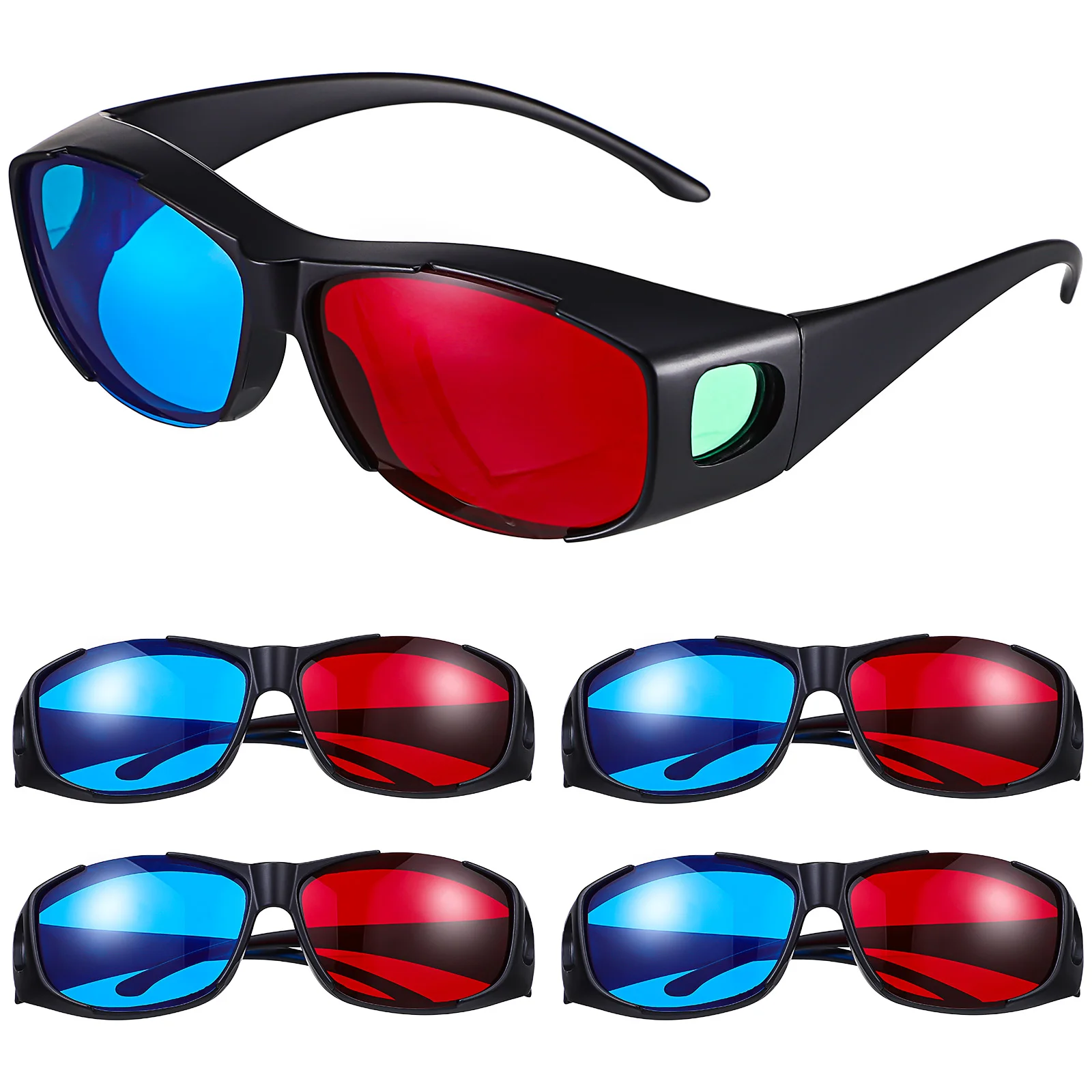 5 Pcs 3d Glasses 3d Movies Glasses Viewing Red And Blue Anaglyph