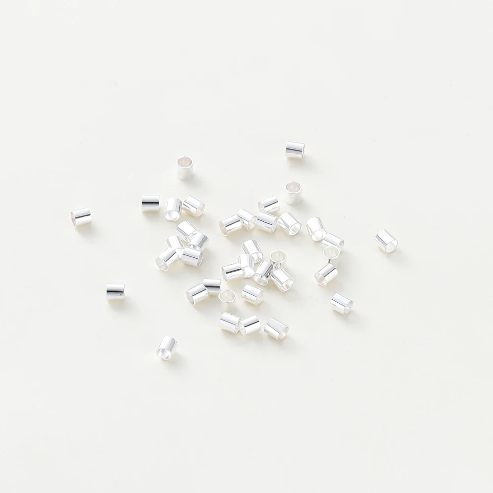 100 Teile/los 1,5/2/2,5mm Barrel End Crimp Stopper Perlen Mini Spacer Perlen Für DIY Schmuck Armband hohe Qualität Zubehör – Detail 4