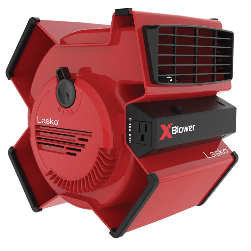 

Lasko X-Blower Multi-Position Utility Blower Fan with USB Port, X12900, Red