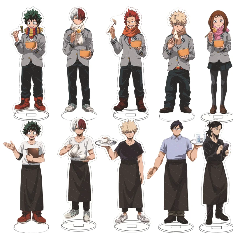 New My Hero Academia Stand Anime Waiter series Hero Academia Men Acrylic Standing Model Plate Props Cosplay Jewelry