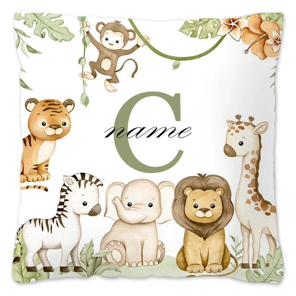 Personalized Animal Pillowcase - Custom Name Kids Bedroom Decoration & Birthday Gift