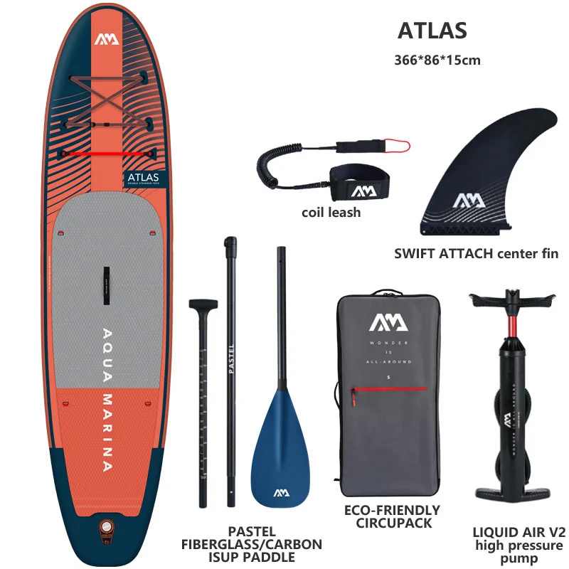 2023 New Aqua Marina 366*86*15Cm Tavola Da Surf Gonfiabile Stand Up Paddle Atlas Board Surf Sport Acquatici Sup Board Gommone Raft