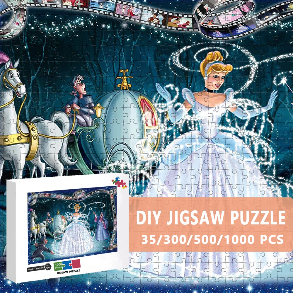 Cinderella Jigsaw Puzzle 500 Pieces Disney Princess Jigsaw Puzzle Educational Toy for Kids Children \'s Games Christmas Gift pikachu 500 pieces jigsaw puzzle assembling picture pokemon decompression puzzles toy for adult children kid educational gift