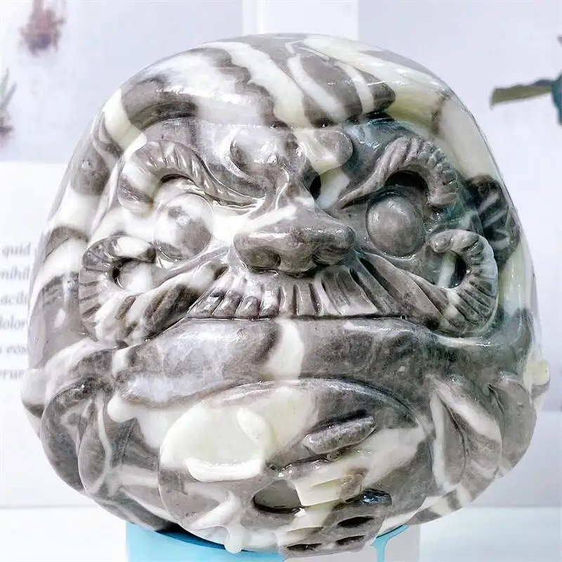 Статуя дарумы из натурального камня 10 см, резная статуя из драгоценных камней, ремесла для рождественского подарка, 1 шт.