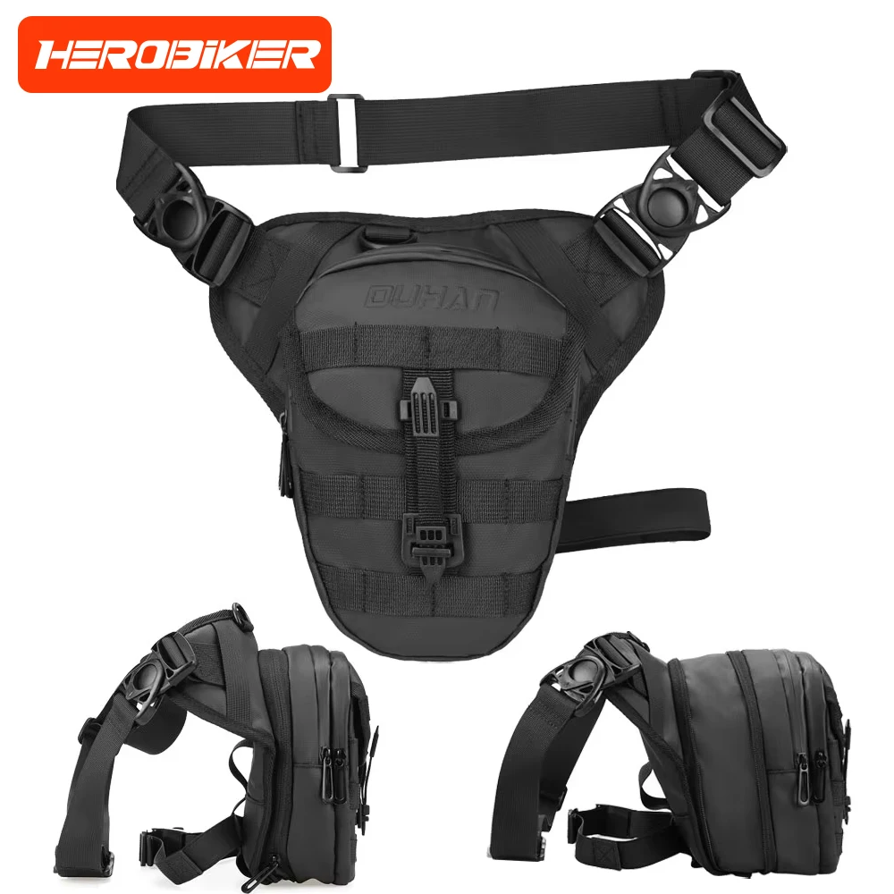 DUHAN Borsa da moto multifunzione con gamba a goccia Borsa da moto Hip Bum Marsupio da esterno Borsa da petto per moto - immagine 2