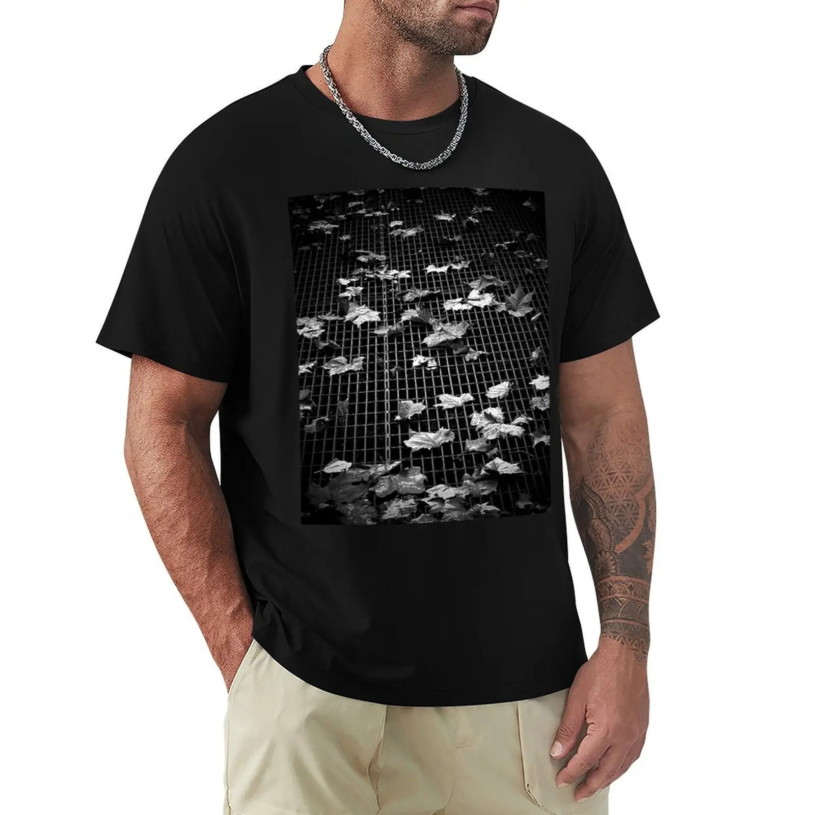 

Fall leaves on a bridge...Black diamond T-Shirt for a boy tees heavyweight t shirts for men
