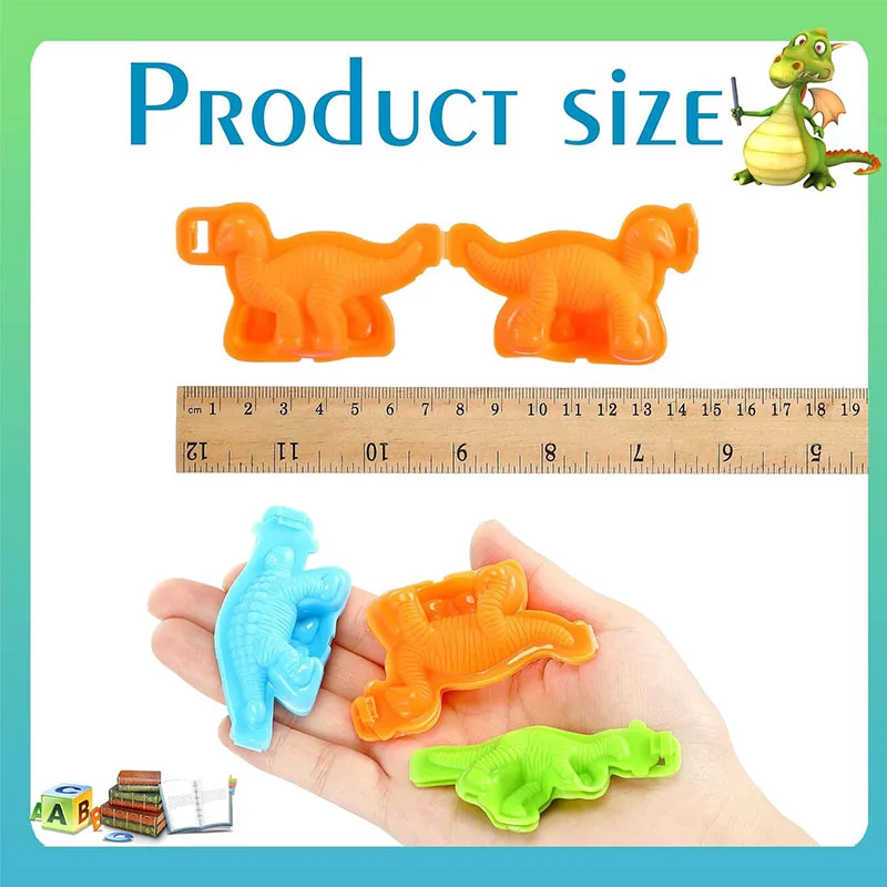 Cartoon Dinosaur World Dough Mold Set For Kids Play Dough Tools Plastic Molds Kits Children DIY Craft Toys Presents Party Favors