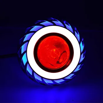 Car Motorcycle Headlight 6000K 1200LM White LED Headlight Projector Lens High/Low Beam Strobe Spotlight DRL Dual Halo Lamp 1
