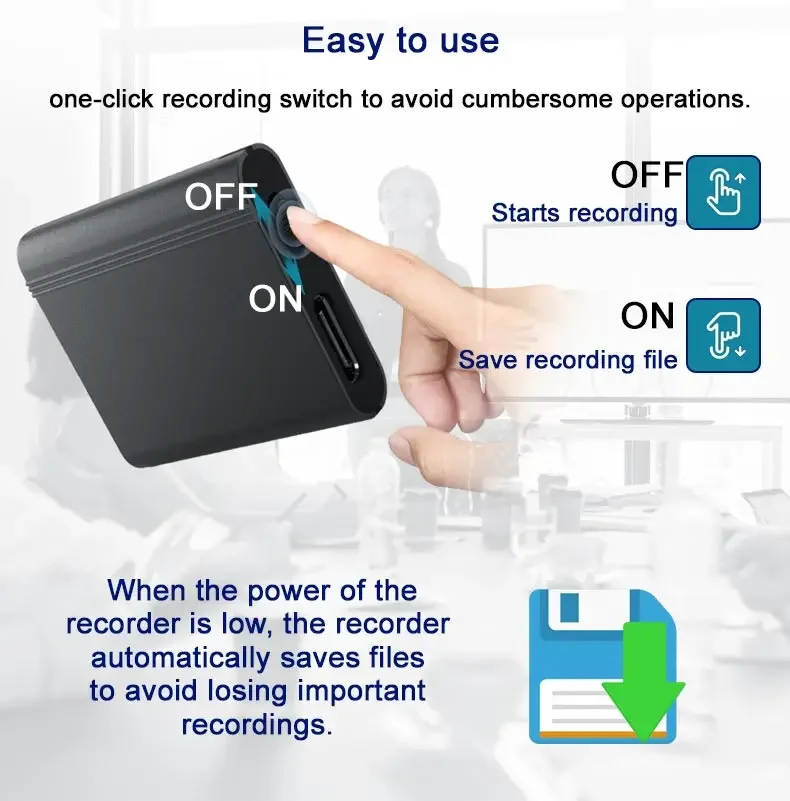 auto save recording low battery protection