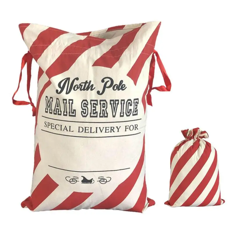 

Тканевые подарочные пакеты на шнурке с надписью "Merry Christmas", новогодний подарок, вместительные сумки для Санты