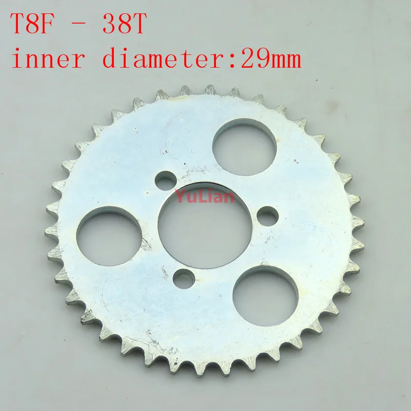 T8F-38T Rear Sprocket 29mm Silver 38 Tooth For 43cc 49cc Minimoto Moped Scooters 2 Stroke Engine Pocket Bike Mini Quad ATV